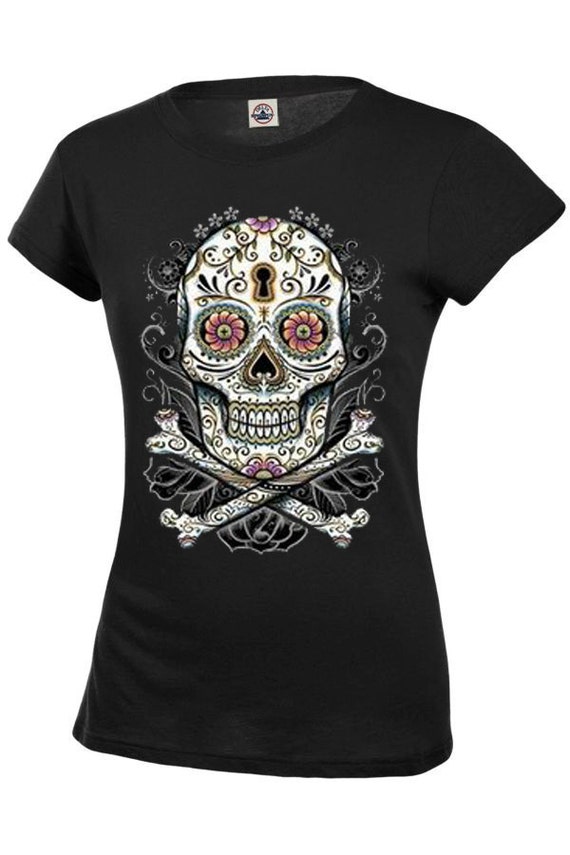 women's sugar skull shirts