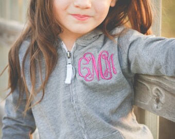 Girls Monogram Jacket | Girls Monogram Zip Up Jacket | Girls Jacket | Monogrammed Jacket | Gifts for Girls | Gifts under 30 | Christmas Gift