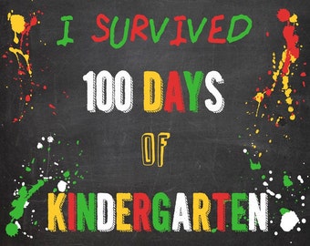 Download I survived 100 Days of Kindergarten Instant Download ready ...