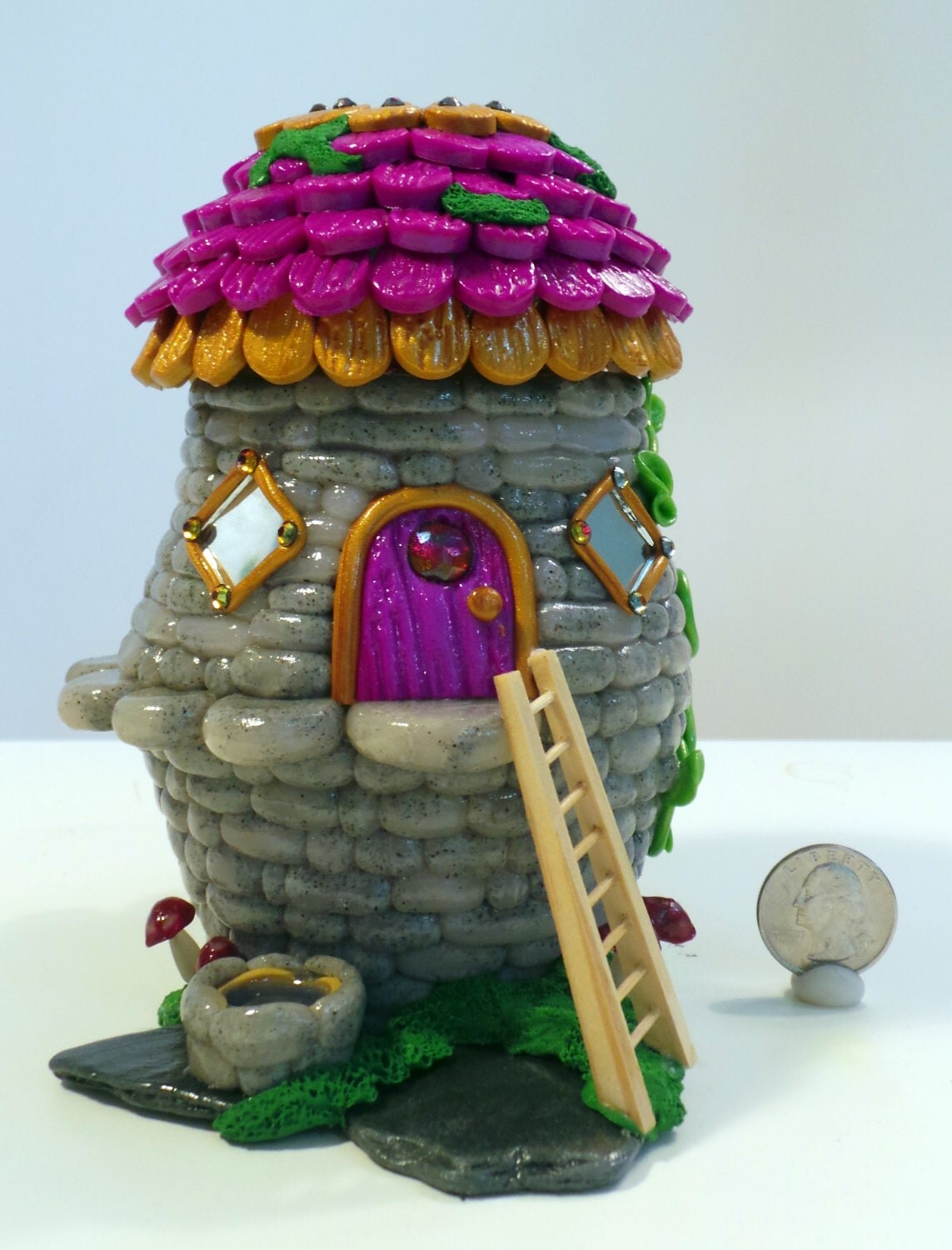 Fairy House Large Apothecary Jar by MiniWhimsies on Etsy