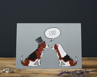 Beagle wedding or engagement card