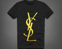 Men YSL t shirt tee t-shirt screen printing on Quality American Brand shirt S-3XL 100% cotton