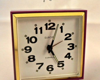 Vintage German Made EUROPA 2 Jewels ALARM CLOCK