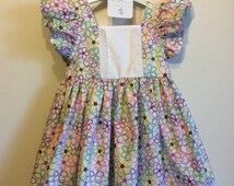 Vestito Bambina Margherita Stampato | Abito Manica Volant Estate | Cotone 100% Per 0-5 Anni - Foto 7