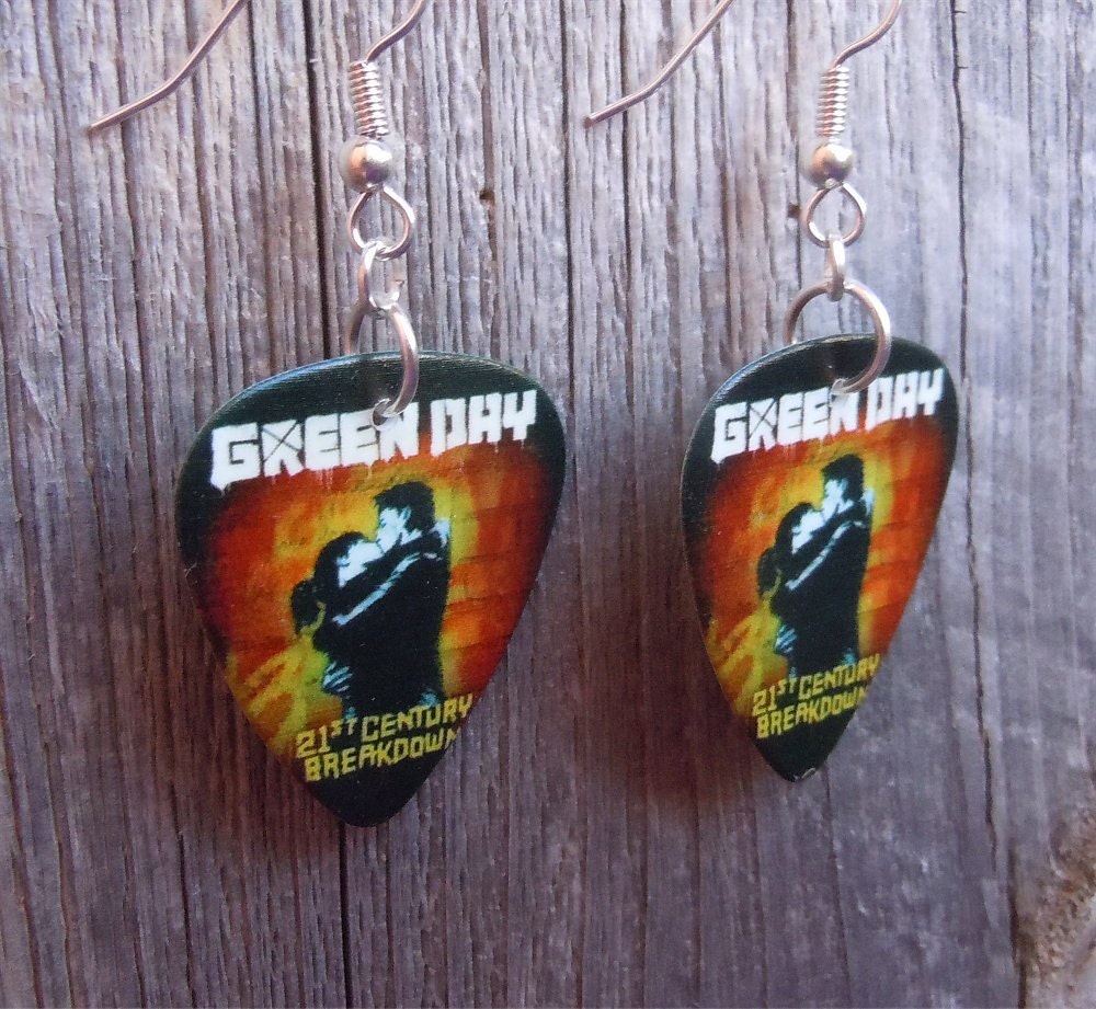 Green Day 21st Century Guitar Pick Earrings