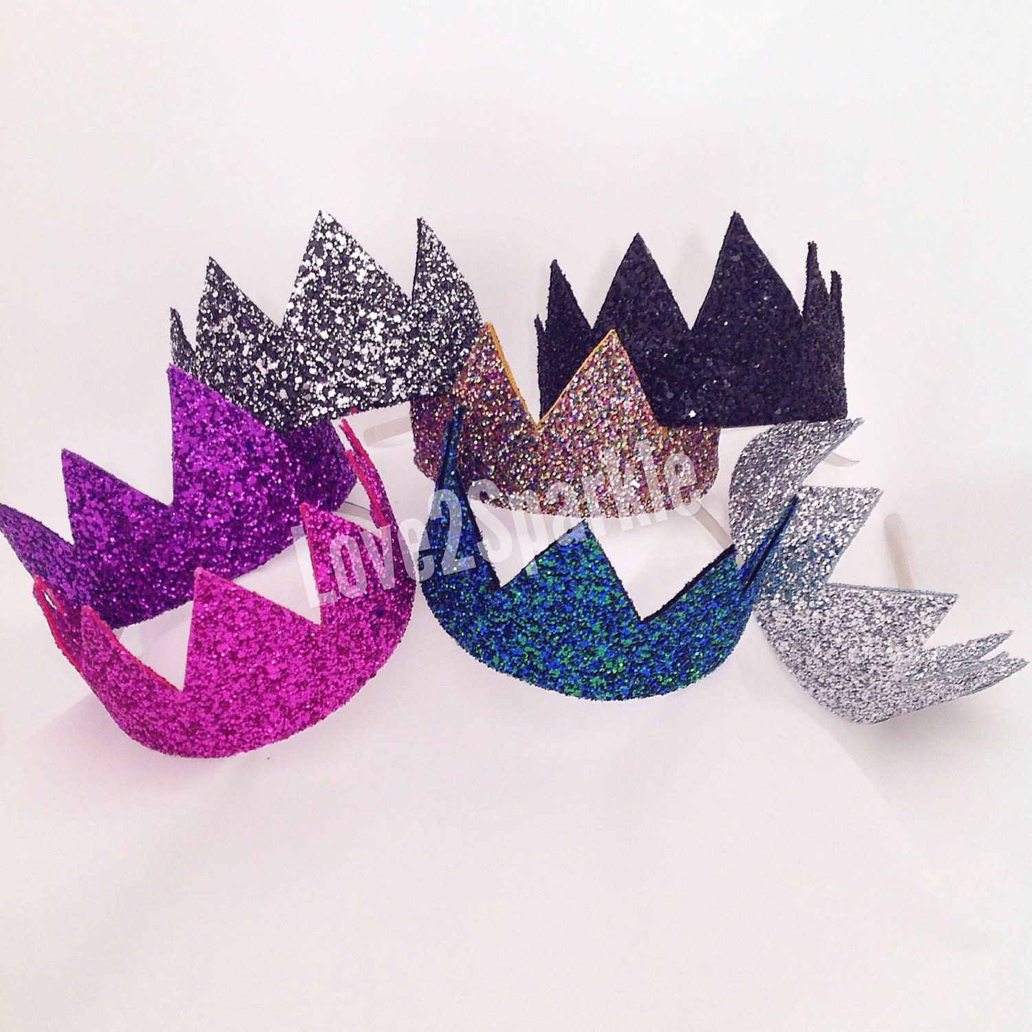 Glitter Crown HEADBAND in 30 colours prom fancy dress