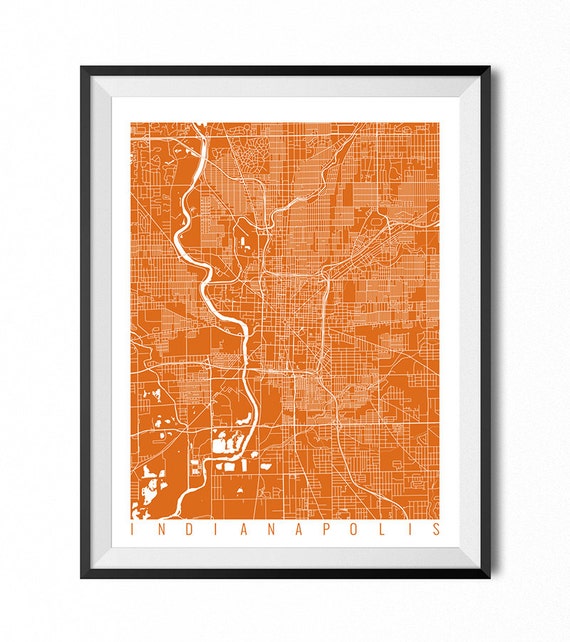 INDIANAPOLIS Map Art Print / Indiana Poster / Indianapolis