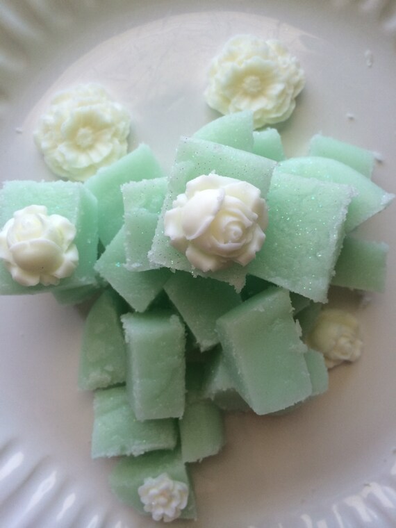 Sugar Scrub Cubes Coconut Lemongrass Shea Butter by BeLovelySoap