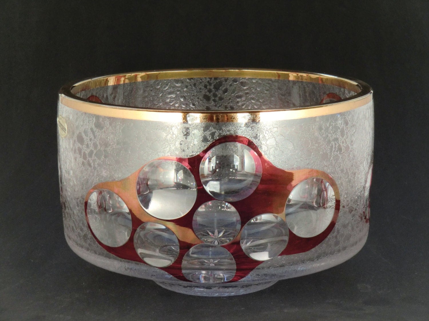 Czech Bohemian Lead Crystal Cut Glass Bowl