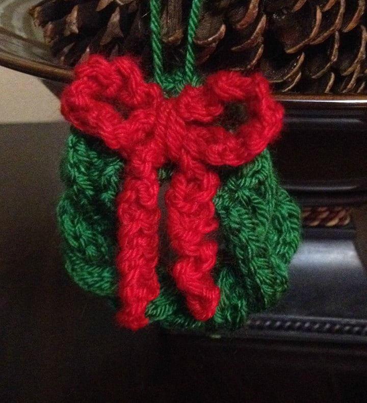 Knitted Christmas Tree Wreath Ornament