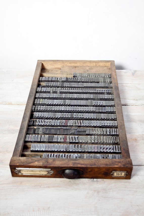 printing cliché letters box drawer typography by etage3 on Etsy