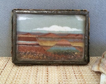 Southwestern decor | Vintage sand painting | Frank R. Speck | Native American art | miniature painting | sand art
