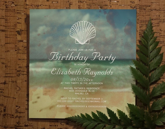 Items Similar To Simple Beach Destination Birthday Invitation Template Printedprintable 3494