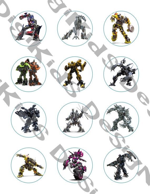 Transformers Printable Stickers or Cupcake by DigiKidsDesign