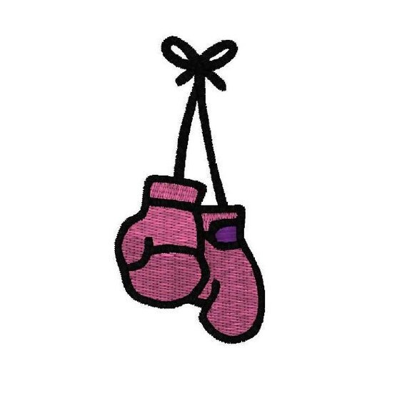 Items similar to Pink Boxing Gloves Machine Embroidery Design on Etsy