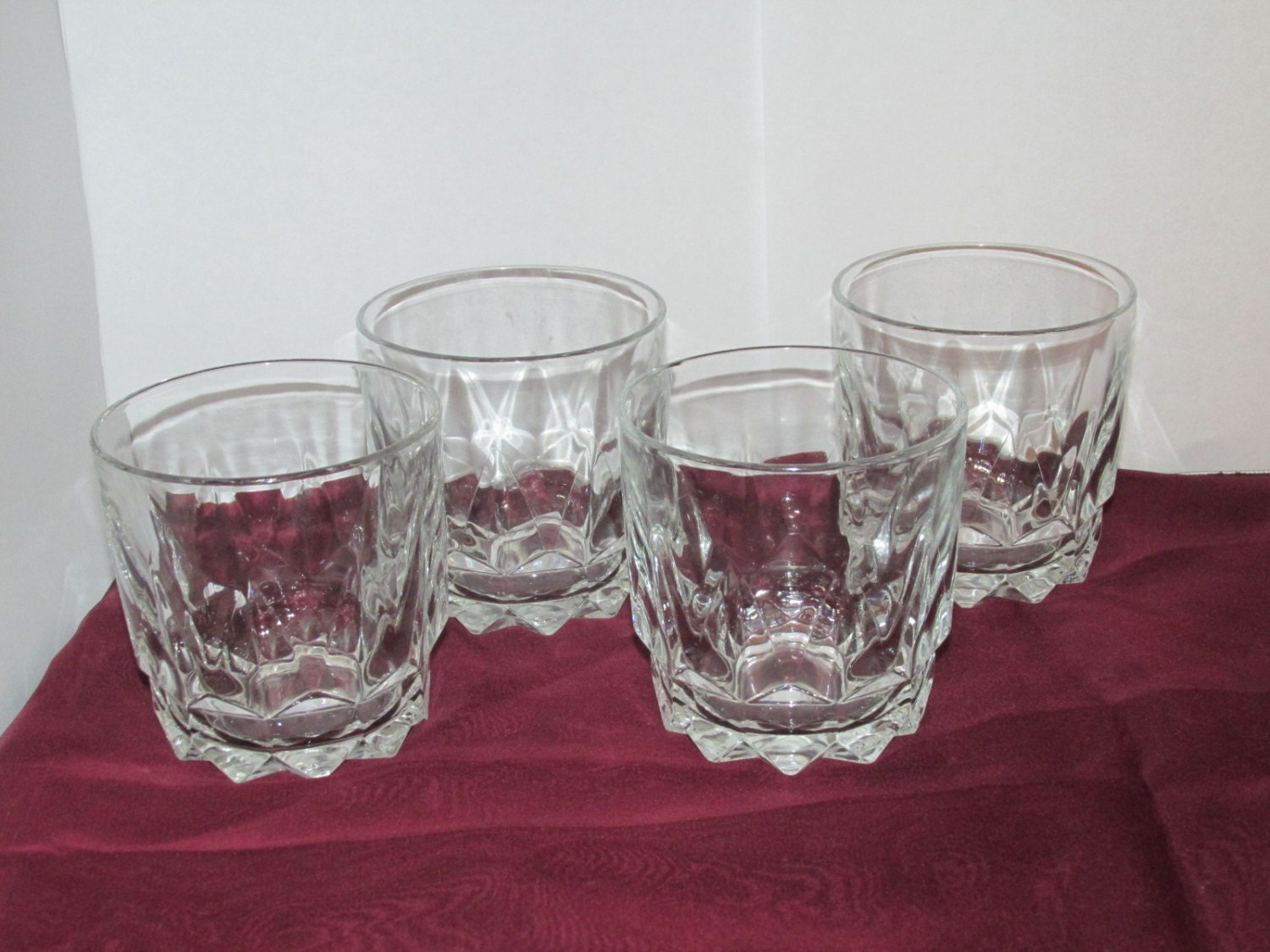 Set of 4 Arcoroc Clear Low Ball Glasses France by BoothFortyFour