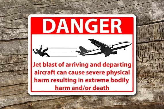 Jet Blast warning for pilot RC plane Hobby by Retroteebot on Etsy