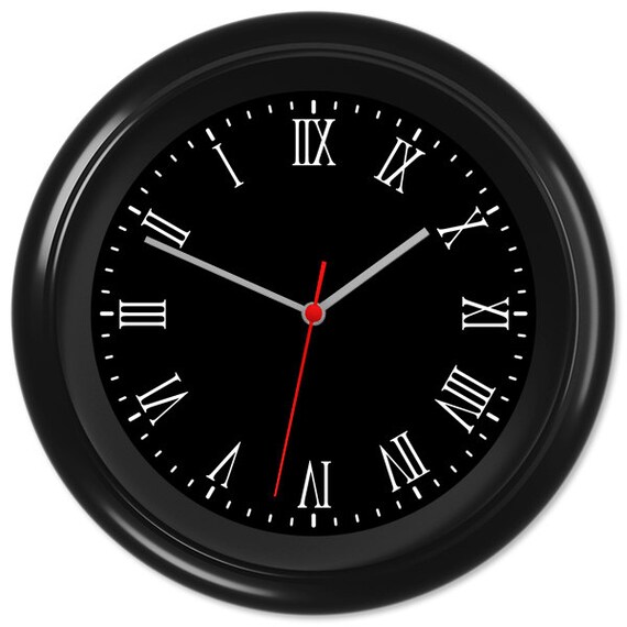 Backwards Clock Reverse Movement Anti Clockwise Mirrored Roman