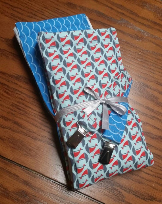 Items similar to Burp cloth and pacifier clip setWater Baby Waves on Etsy