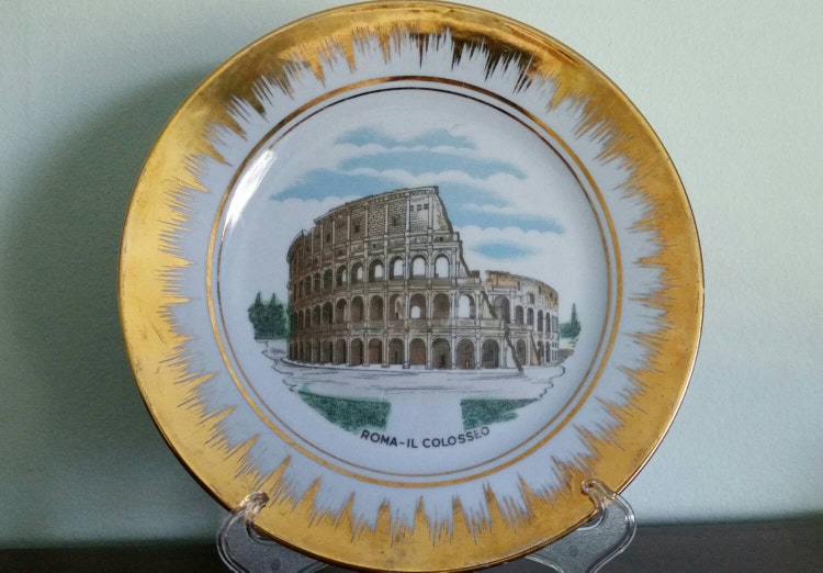 Vintage Rome Colosseum Souvenir Plate by Shop42vintage on Etsy