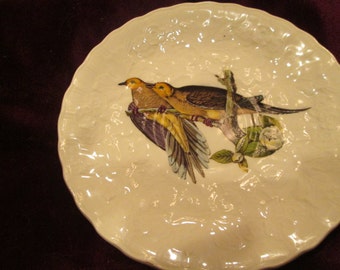 Vintage Meakin Birds of America Caroline Turtle Dove #17 saucer/plaste