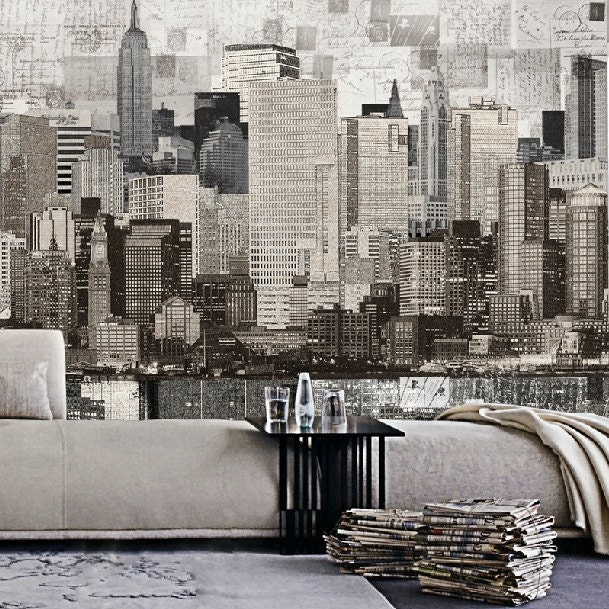 Metropolis Wallpaper Vintage Retro City Architecture Wall