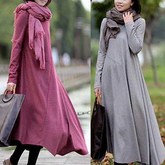 Items similar to Women spring dress/ spring coat/ ankle length long