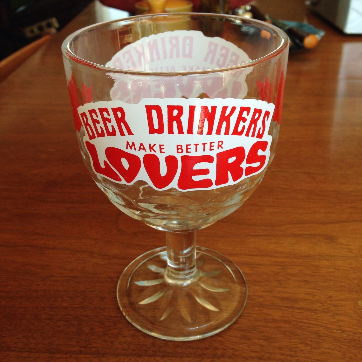 Vintage Novelty Beer Drinkers Make Better Lovers Stein Glass
