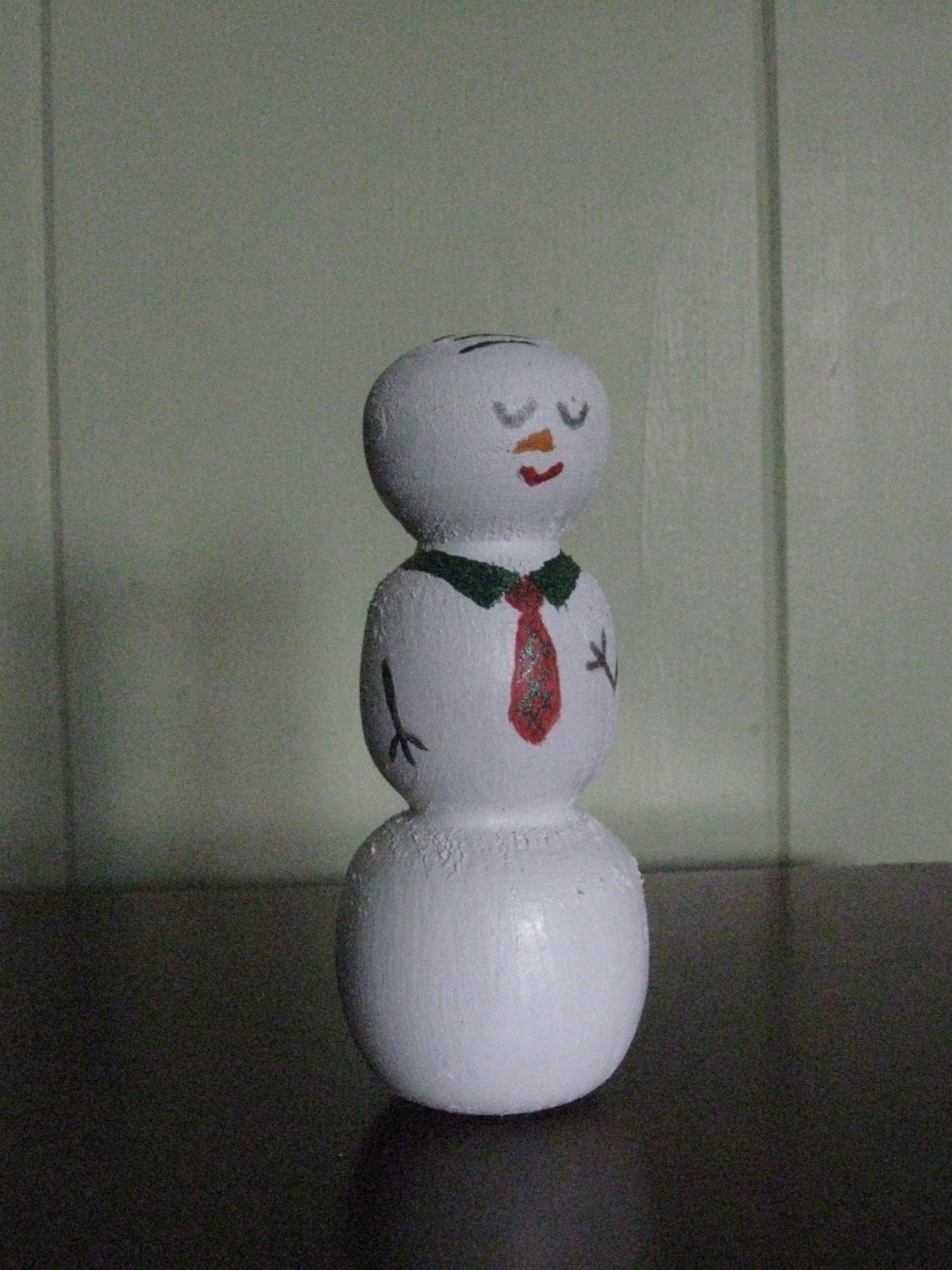 Snowman figurine by WoodworkingbyRay on Etsy