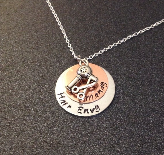 ... Necklace, Hand Stamped Jewelry, Hair Stylist Gift, Hair Dresser