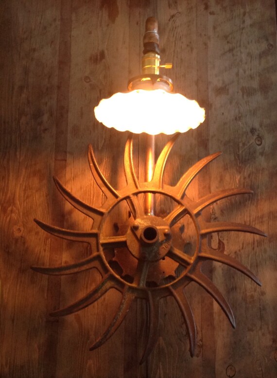 Industrial Art Wall Light With Radial Wave by AlaskaMadScientist