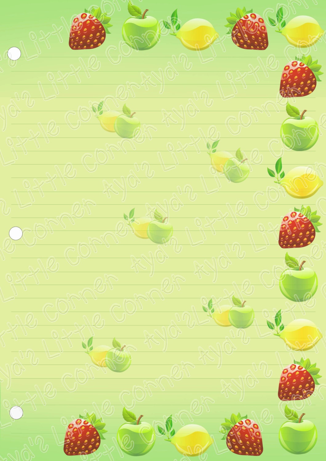 Fruit Paper Sheets from AyasLittleCorner on Etsy Studio