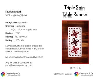 Triple Spin Table Runner - Quilting Pattern