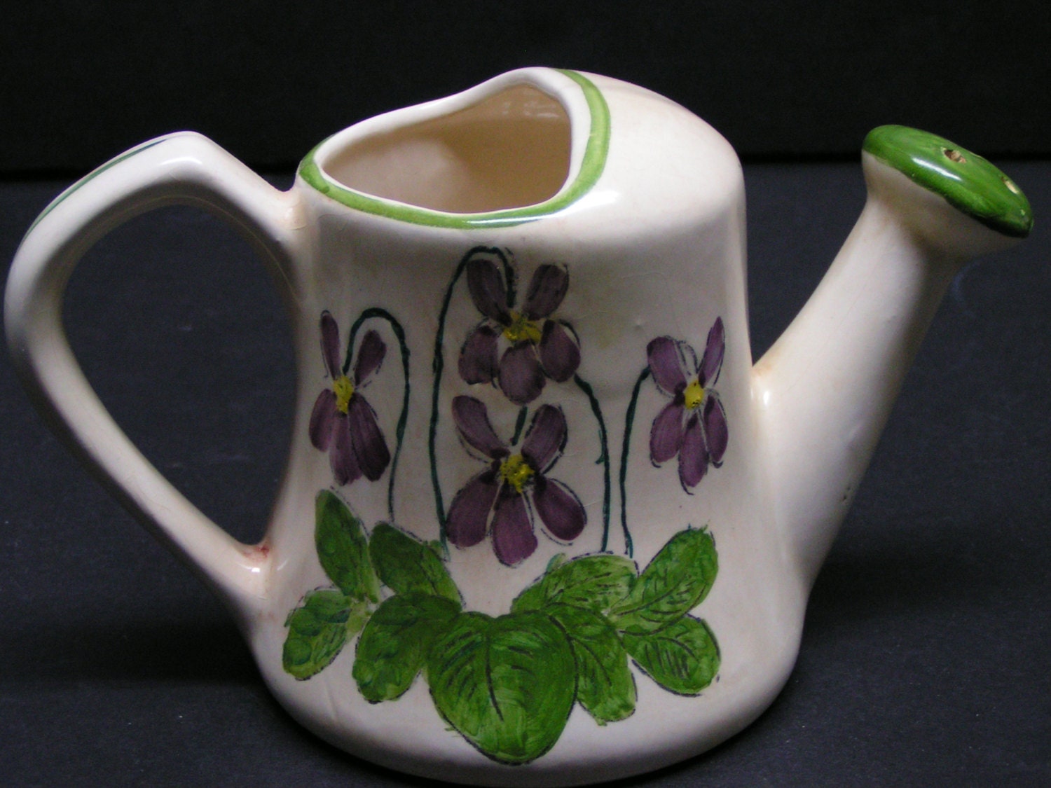 Vintage Hand Painted Watering Can Vase made in Brazil
