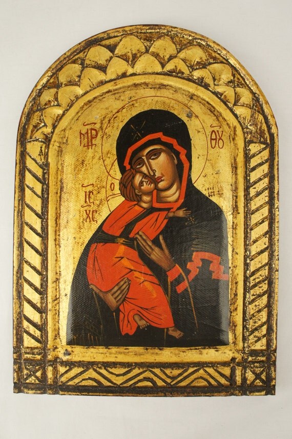 Vintage Religious Icon Madonna & Child Christian Catholic