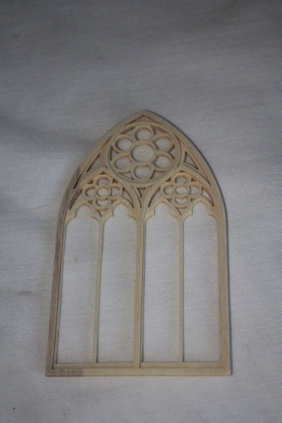 Miniature dollhouse 112 scale church window unfinished
