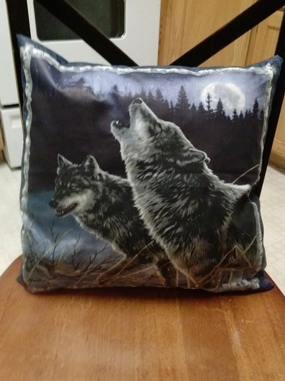 wolf pillow cover cabin throw pillow washable by BellsPillows