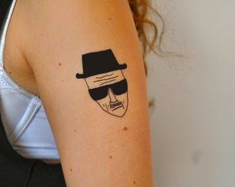 Heisenberg Temporary Tattoo, Walter White Temporary Tattoo, Breaking Bad Temporary Tattoo, Breaking Bad Gift Idea, Breaking Bad Geekery
