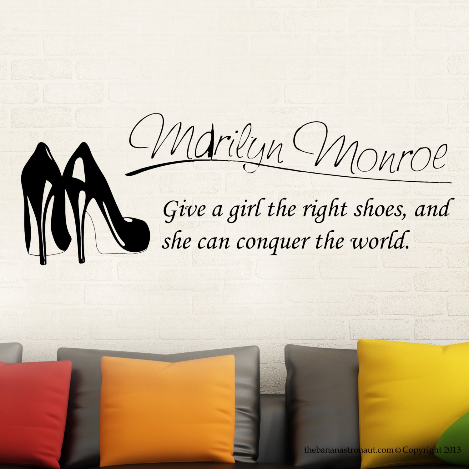Marilyn Monroe Wall Decal Stickers Decor Quote Black Shoe Easy