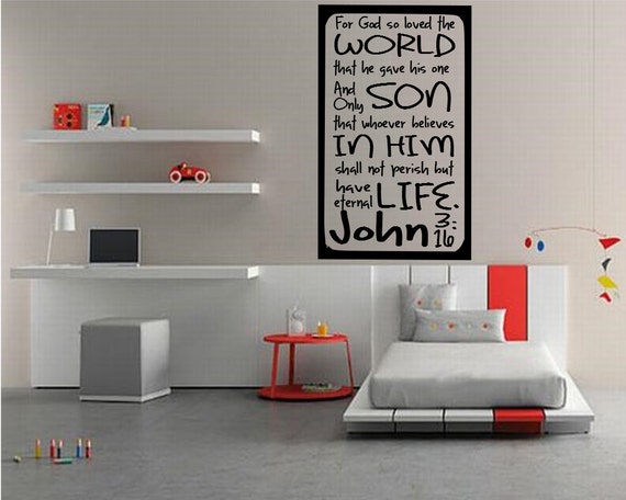 John 3:16 decal Christian wall art living by OurHomeWallVinyls