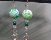 Dragon veins agate, chrysocolla and crystal sterling silver dangle earrings* Handmade gemstone earrings* Natural stones. Dragon veins agate, chrysocolla and crystal sterling silver dangle earrings* Handmade gemstone earrings* Natural stones.