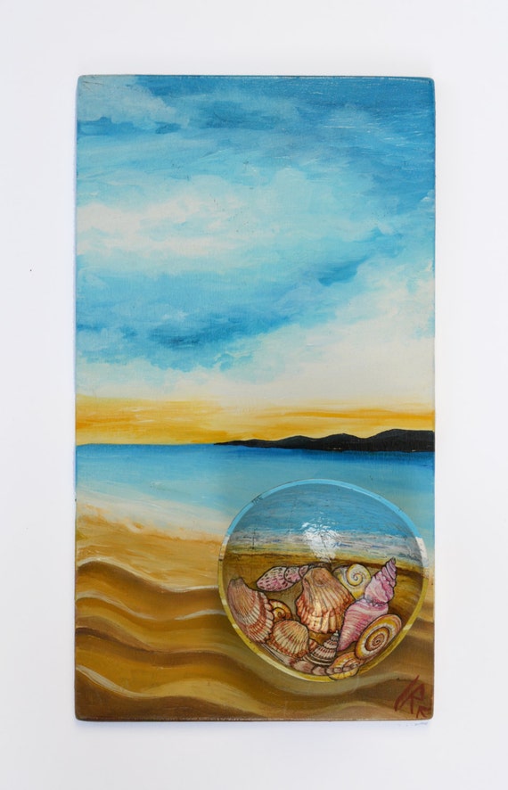 Oil Painting Coconut Shell