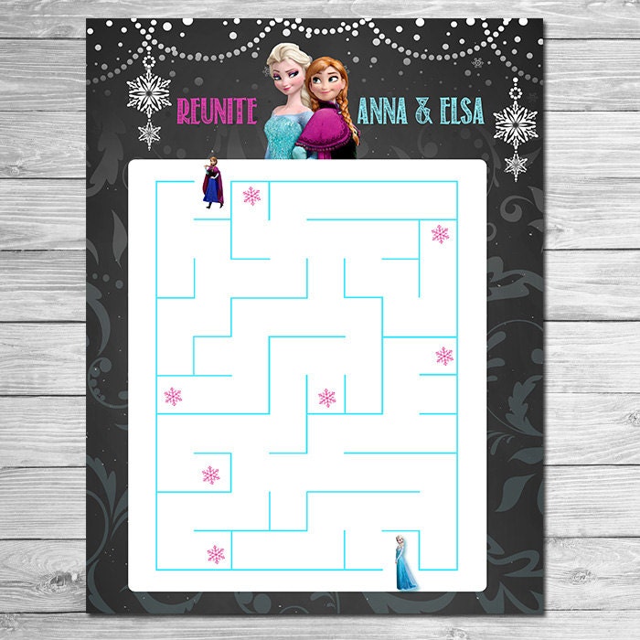 Frozen Maze Chalkboard // Printable Frozen Party Game