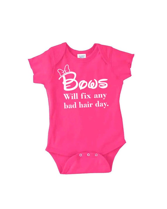 Bows will fix any bad hair day cute and funny baby onepiece