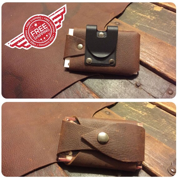 Leather Business Card Holder with Belt Clip FREE US SHIPPING