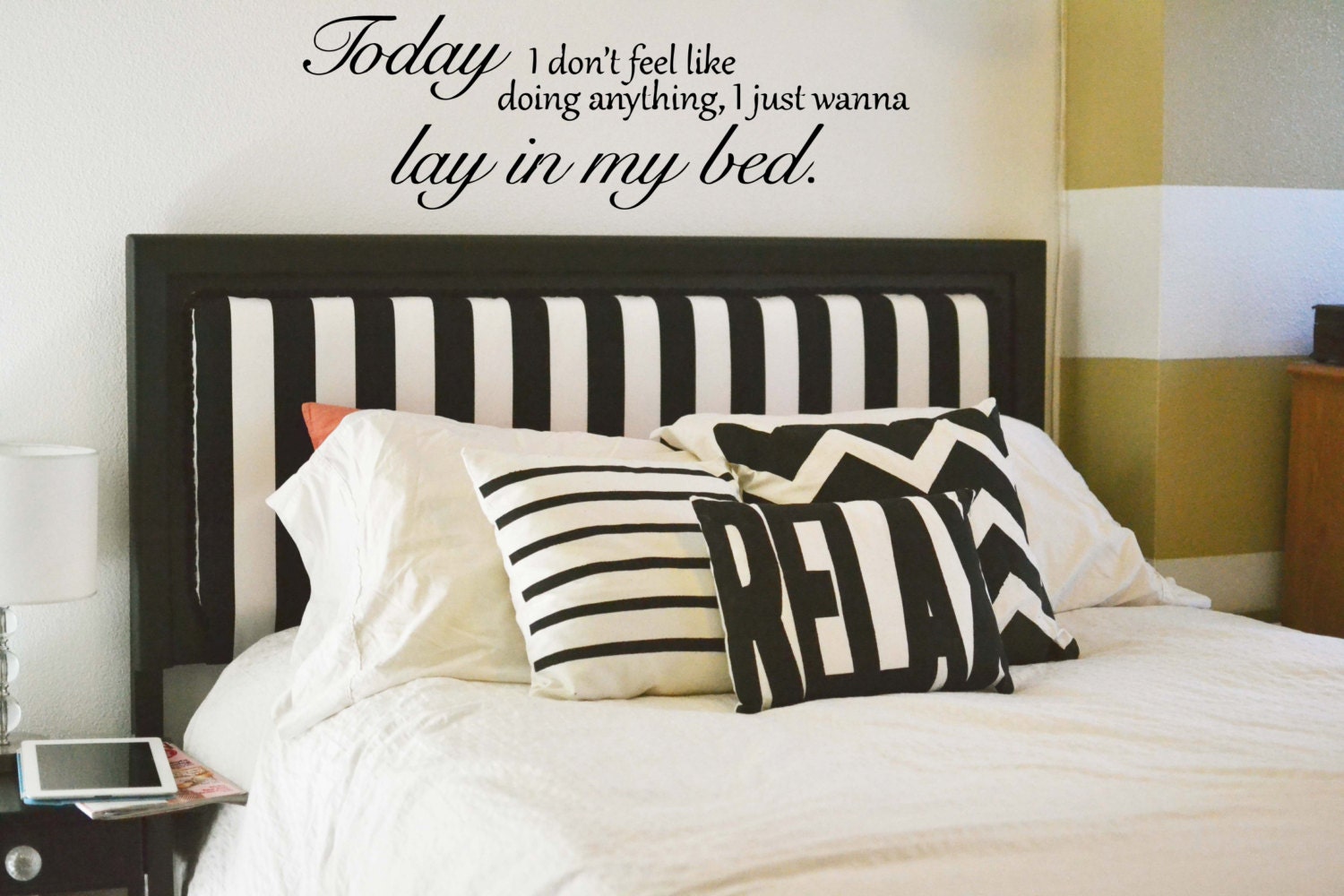 Laying in Bed Bedroom Doing Nothing Quote by BeaCreativeDesigner