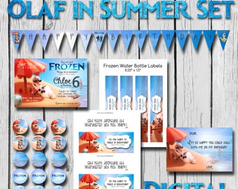 FALL SALE! Frozen Olaf in Summer Birthday Party Set - Printable