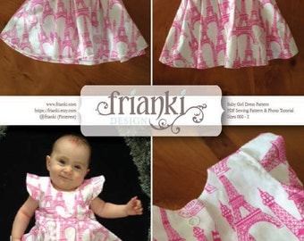 Baby Girl Dress - PDF Sewing Pattern and Photo Tutorial - Sizes 000 to 2 - Instant Download - Kids Toddler Child Easy Sew Pattern