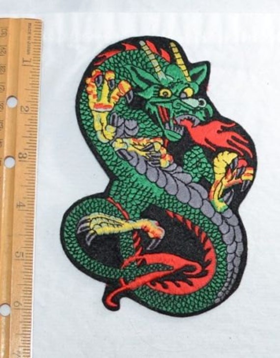 Vintage Fire Breathing Dragon Embroidered Patch Iron ON