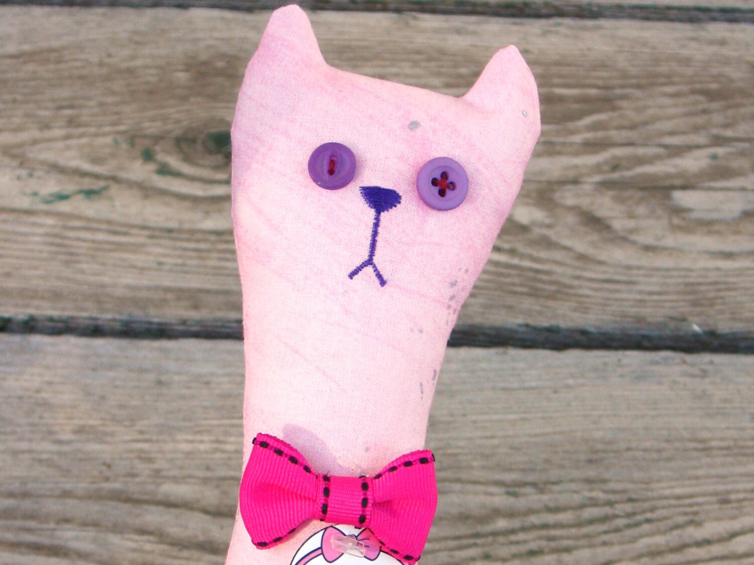 pink stuffed cat